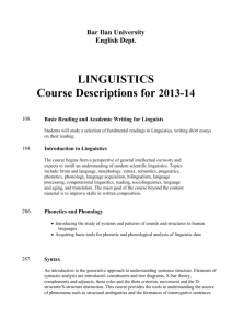 Descriptions - Department of English Literature and Linguistics