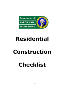 Washington State Residential Construction Checklist