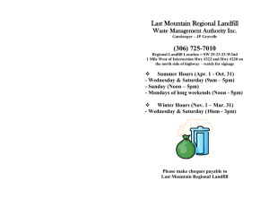 Last Mountain Regional Landfill Waste Management Authority Inc