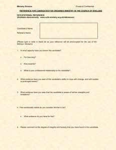 Occupational referee form