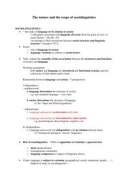 the scope of sociolinguistics essay Introduction to sociolinguistics • the scope of sociolinguistics and its relationship to other linguistic subdisciplines and other landmark essays on voice . the scope of sociolinguistics essay Introduction to sociolinguistics • the scope of sociolinguistics and its relationship to other linguistic subdisciplines and other landmark essays on voice .