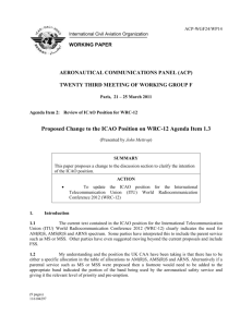 Proposed Change to the ICAO Position on WRC