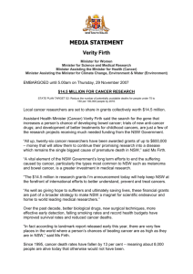 NEW SOUTH WALES MEDIA STATEMENT Verity Firth Minister for