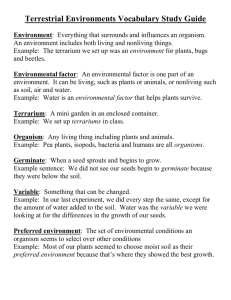 Terrestrial Environments Vocabulary Study Guide