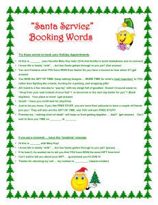 Santa Service Booking Words
