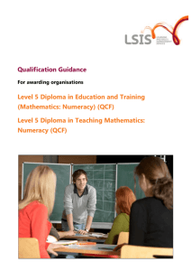 Level 5 Diplomas for teaching Mathematics (Numeracy)