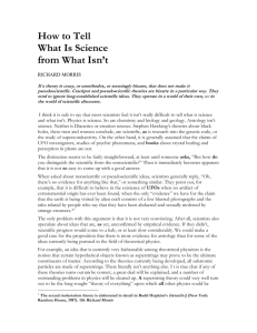 How to Tell What is Science from What Isn`t