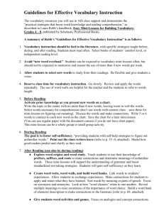 Guidelines for Effective Vocabulary Instruction