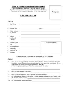 APPLICATION FORM FOR OWNERSHIP
