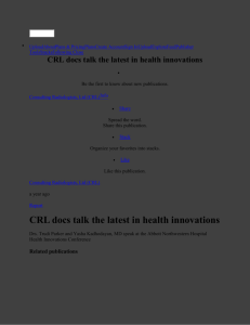 ISSUU - CRL docs talk the latest in health innovations by Consulting