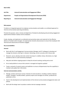 Internal Communication and Engagement Officer