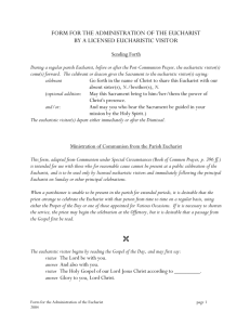FORM FOR THE ADMINISTRATION OF THE EUCHARIST