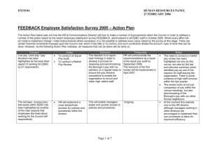 FEEDBACK Employee Satisfaction Survey 2005 – Action Plan