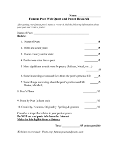 Famous Poet Web Quest and Poster Research