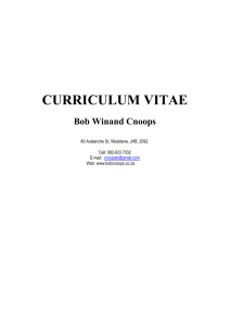 CV - Bob Cnoops