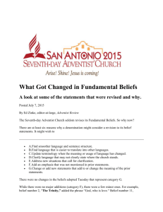 What Got Changed in Fundamental Beliefs A look at some of the
