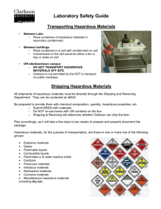 Transport & Shipping of Hazardous Materials