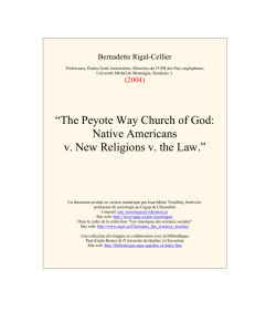“The Peyote Way Church of God: Native Americans v. New