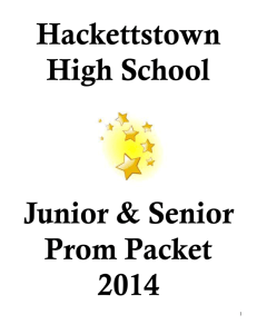 Hackettstown High School Junior & Senior Prom Packet 2014 Prom