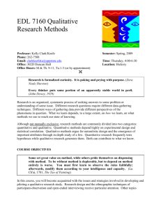 EDL 7160 Qualitative Research Methods