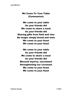 We come to your table (Communion)
