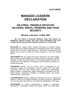 MANADO LEADERS DECLARATION - Coral Triangle Initiative on