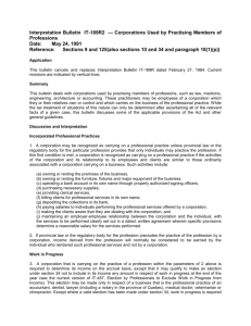 Interpretation Bulletin IT-189R2 — Corporations Used by Practising