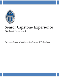 Senior Capstone Experience - Gwinnett School of Mathematics