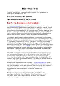 The treatment of hydrocephalus