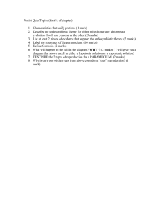 Protist Quiz Topics (first ½ of chapter)
