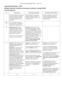 Level 2 Biology (90461) 2010 Assessment Schedule