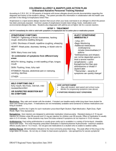 UAP Handout for Anaphylaxis