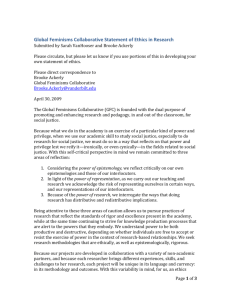 Global Feminisms Collaborative Statement of Ethics in Research