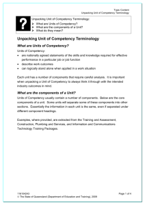 What are Units of Competency?