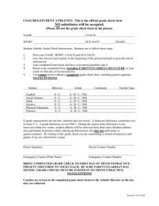 COACHES/STUDENT ATHLETES: This is the official grade check form