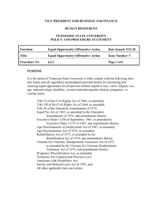 TSU Procedure No. 6.6.1 - Tennessee State University