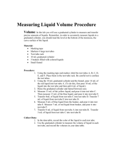 Measuring Liquid Volume Procedure