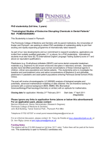 PhD studentship (full time, 3 years) “Toxicological Studies of
