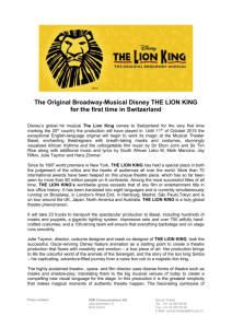 The Original Broadway-Musical Disney THE LION KING for the first