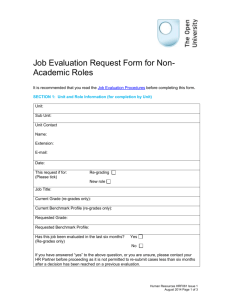 Job evaluation request form for Non Academic Roles HRF061