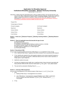 Application for Biosafety Approval