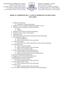 Latin Language and Medical Terminology