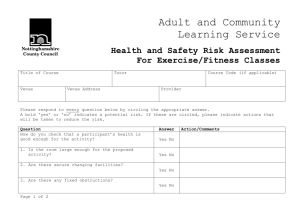 ACLS Health and Safety Risk Assessment