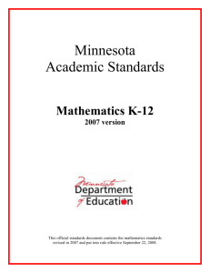Minnesota`s mathematics standards