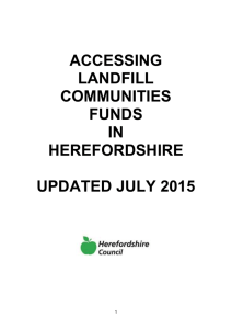Accessing landfill community funds in Herefordshire