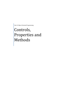 Controls, Properties, Methods and Events