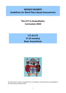 The CCT in Anaesthetics