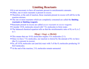 Limiting Reactants & % Yield