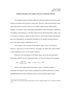 Nonlinear Dynamics and Complex Structure in Financial Markets