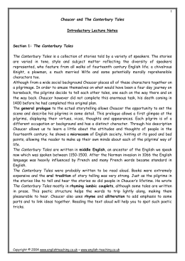 Making Meanings from The Canterbury Tales: The Prologue